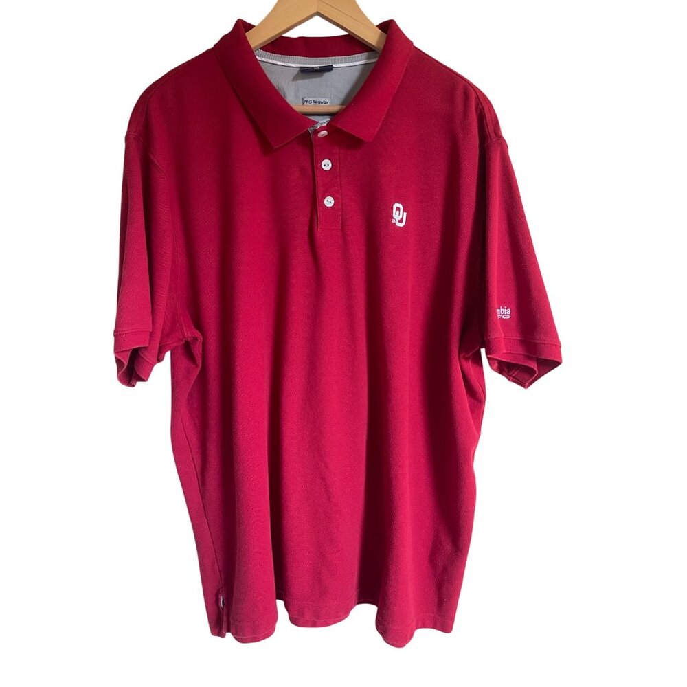Columbia PFG XXL Red Polo Shirt OU Oklahoma University Sooners